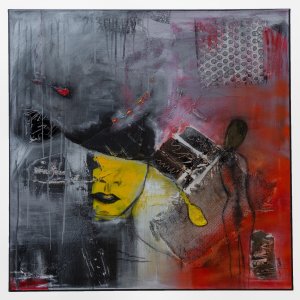 Die Geheimnisvolle 80x80cm Acrylmischtechnik auf Leinwand